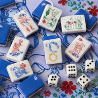 Meilleures ventes : Ensemble de tuiles de Mahjong américaines de luxe en acrylique bleu, écologique et résistant à l'eau, et Bottes de cowboy occidentales modernes pliables