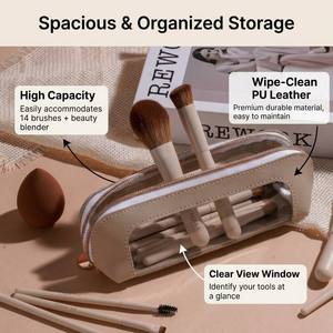 Kit <span class=keywords><strong>de</strong></span> voyage BS-MALL, ensemble <span class=keywords><strong>de</strong></span> pinceaux <span class=keywords><strong>de</strong></span> maquillage 14 pièces, logo personnalisé, petite taille, pinceaux <span class=keywords><strong>de</strong></span> maquillage professionnels pour le <span class=keywords><strong>visage</strong></span>, éponge pour le fond <span class=keywords><strong>de</strong></span> teint avec sac - Product Image 5