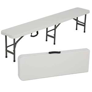 Banc de pique-nique pliable facile à transporter, 6 pieds, banc pliable en plastique d'extérieur - Product Image 5