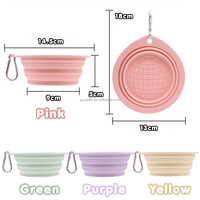 Bols pliables en silicone pour chien, bols de voyage portables pour animaux de compagnie pour la marche, la randonnée, le camping