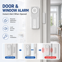 Capteur d'alarme de porte sans fil haute sensibilité avec surveillance à distance, pile AA, alarme 80 dB, sécurité enfant, installation facile