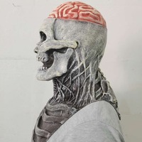 Masques de fête d'Halloween en peluche en latex effrayants et amusants de fabricant, masques de crâne pour Noël, ciblés et en stock