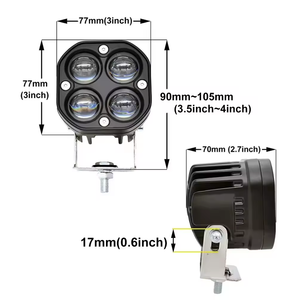 Projecteur à lentille de 3 pouces, feux antibrouillard LED, barre lumineuse LED 4x4, blanc + jaune, Focos LED, lampe laser automatique pour Wrangler JL, feux de moto - Product Image 4