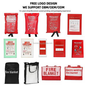 Kunan Quick-Deploy 1000 ° Couverture anti-feu avec instructions de sécurité multilingues Conformité NFPA701 EN1869 OEM disponible - Product Image 3