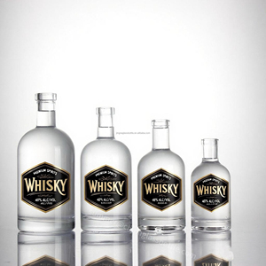 Botellas de Vidrio Esmerilado Redondas para Whisky, Vodka, <span class=keywords><strong>Mezcal</strong></span>, Licor y Vino, Disponibles en 200ml, 500ml, 700ml, 750ml y 1000ml, para Envasado - Product Image 6