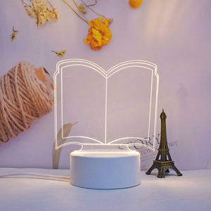 Led cơ sở phát sáng phòng ngủ tự làm 3D ánh sáng ban đêm tin nhắn LED bảng ghi chú sáng tạo Led đồ trang trí bằng gỗ LED bảng ánh sáng - Product Image 4