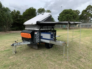 Caravana con <span class=keywords><strong>Toldo</strong></span> 270Bat, <span class=keywords><strong>Remolque</strong></span> para Acampar, Caravana Todoterreno con Cocina Extraíble en Venta - Product Image 5