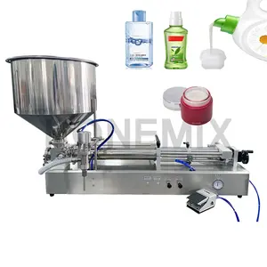 HoneMix Horizontal Fully Pneumatic Alcohol Gel Bottle Filling Machine Manual Lotion Shampoo Filler Equipment