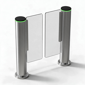 Puerta Automática Cilíndrica de Alta Velocidad de Acero Inoxidable con Reconocimiento Facial y Tarjeta RFID Bidireccional para Control de Acceso en Oficinas, Gimnasios y Hoteles - Product Image 1