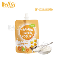 Pochettes Doypack personnalisées avec bec verseur pour liquides alimentaires (250ml, 350ml, 180g, 300g) – Idéales pour mayonnaise, jus, boissons, yaourt grec à la mangue