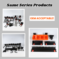 Gancho de metal resistente para panel de listones, flexible, con bloqueo de seguridad rojo, recubierto de vinilo, multifuncional, ecológico, moderno, para almacenamiento en garaje