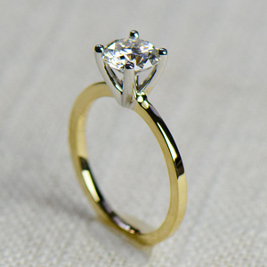 Cincin Solitaire Berlian Dua Warna MaiYi 14k 18k Emas Padat atau <span class=keywords><strong>Platinum</strong></span> Cincin Berlian Buatan Laboratorium - Product Image 1