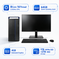 Ordinateur de bureau performant Hygon C86-3G 8 cœurs 64 Go de RAM, idéal pour les administrations et les entreprises, pour la mise à niveau informatique.
