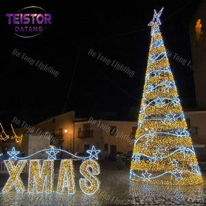 Lumière LED spirale à cadre ouvert motif sapin de Noël pour les paysages modernes des rues, des places publiques, des parcs et des espaces commerciaux festifs - Product Image 6