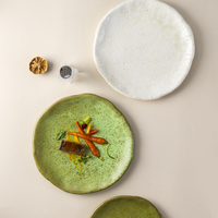 Assiettes en grès réactif YAYU, cuites à haute température, pour la restauration, l'hôtellerie et la fabrication sur mesure