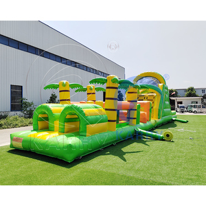Parcours d'obstacles gonflable en PVC de haute qualité avec mur d'escalade, château gonflable extérieur avec toboggan pour enfants et adultes - Product Image 5