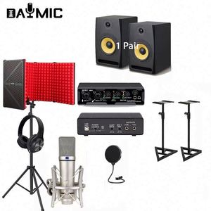Kit d'équipement de diffusion et d'enregistrement professionnel pour studio et diffusion en direct, comprenant moniteur actif, microphone, carte son et kit de isolation acoustique pour chant à domicile - Product Image 3