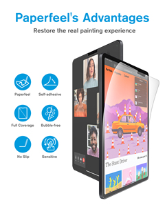 Film mat en PET, protection d'écran anti-rayures, absorption des chocs, pour <span class=keywords><strong>iPad</strong></span> Pro 11, 12,9, 13 pouces, version 2025, sensation papier - Product Image 4