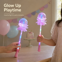 Baguette Lumineuse Étoilée, Baguette Magique Fleurie en ABS avec 3 Modes pour Fêtes, Événements Festifs, Jouets pour Enfants et Spectacles Nocturnes