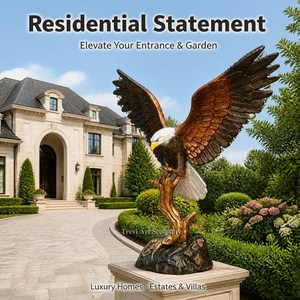 Statua <span class=keywords><strong>Aquila</strong></span> in Bronzo TREVI 120cm, Scultura <span class=keywords><strong>Aquila</strong></span> in Volo Realizzata a Mano con Fusione a Cera Persa per Giardini di Ville di Lusso - Product Image 5