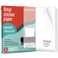 Hoja de papel de calcomanía mate brillante autoadhesiva impermeable de PP imprimible de vinilo para impresora láser de inyección de tinta A4 papel adhesivo de etiqueta de vinilo