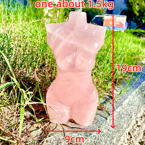 Grosir kristal alami 19cm mawar dewi kuarsa tubuh besar kualitas tinggi penyembuhan dipoles merah muda kristal Dewi tubuh untuk hadiah - Product Image 6