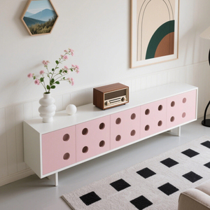 Khối màu nổi Tủ TV gỗ rắn với các tính năng thông minh và lưu trữ phương tiện mô-đun cho phòng khách - Product Image 5