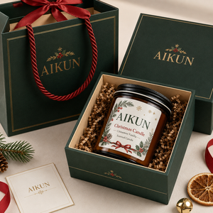 AIKUN Wholesale Supply Seasonal Holiday Soy Wax Scented <b>Candle</b> Long Lasting Christmas Glass Jar <b>Candle</b> <b>Gift</b> <b>Set</b> - Product Image 2