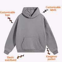 Sweat à capuche unisexe de luxe surdimensionné en coton et polyester 400-500 g/m², personnalisé, streetwear, hiver, brodé, délavé