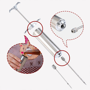 Wholesale 304 Stainless Steel Food Syringe & 3 Marinades Needles Kit Meat Injector for <b>BBQ</b> Smoker Seasoning - Product Image 4