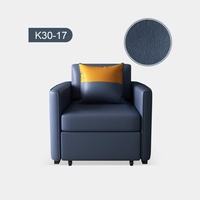 Leder-Einzelsitzer-Freizeitsofa mit Stauraum, faltbar, umwandelbar zum Bett, geeignet für Balkon, Arbeitszimmer, Liegestuhl, Mittagsschlaf, modern, schlicht