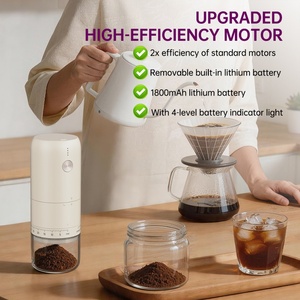 เครื่องบดกาแฟแบบพกพา ความเร็วสูง ชาร์จไฟได้ ใช้พอร์ต USB-C ใบมีดเซรามิก บดอัตโนมัติ ใช้ไฟฟ้า เหมาะสำหรับสำนักงาน - Product Image 2