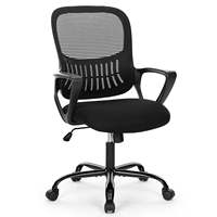 Chaise de personnel réglable AJUNION avec siège rembourré à hauteur réglable et dossier en maille respirante pour des sièges de bureau confortables