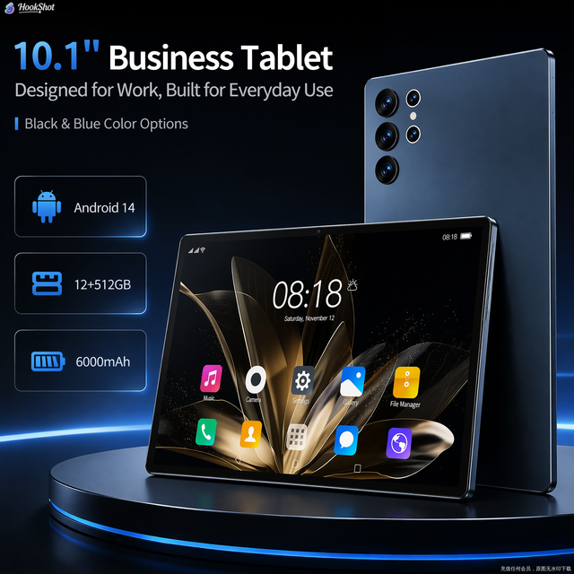 New 10.1" Android 14 Tablet Incell HD Screen 12GB Octa Core 5G WiFi Professional Business Gaming Complete Set of Accessories