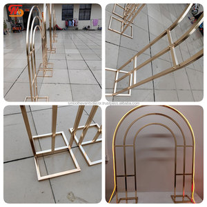 SMOOTH Electroplate Gold Flower <b>Frame</b> Arch Stand Set Iron Metal Arch Backdrop <b>Frame</b> for <b>Wedding</b> Decoration - Product Image 3