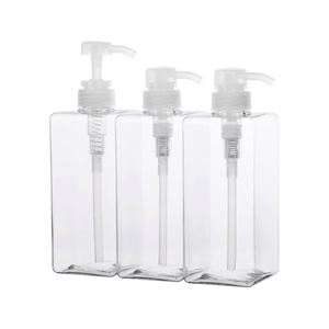 ขวดสบู่ใสทรงเหลี่ยม PETG ขนาด 150 มล. พร้อมหัวปั๊ม/หัวฉีดแบบเติมได้ ขวดเปล่า สีตามสั่ง พิมพ์ลายซิลค์สกรีน - Product Image 1