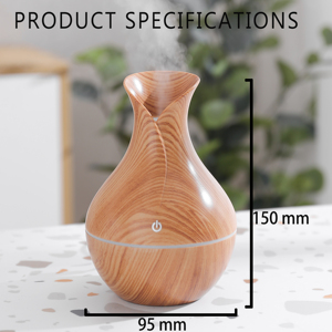 Difusor de aromaterapia eléctrico con USB, humidificador de aire, luces LED de grano de madera para el hogar, 120ml - Product Image 4