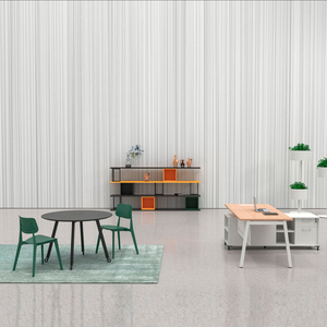 Muebles de Oficina Modernos para <span class=keywords><strong>Director</strong></span>, Mesa de Gerente con Cajonera Lateral, Escritorio Ejecutivo en Forma de L Blanco - Product Image 4