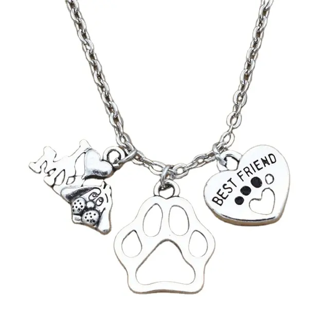 Nieuw Ik Hou Van Mijn Hondenliefhebber Cadeau Schattige Beste Vriend Hart Hond Poot Hanger Ketting Cadeau Voor Dierenliefhebbers