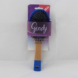 천연 나무 패들 잔디 나무 나무 헤어 브러시 멧돼지 강모 쿠션 헤어 브러시 - Product Image 5