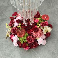 Kunstbloemen guirlandes rode bruiloft hoofdmaat bloemstuk voor bruiloftdecoratie & leveranciers
