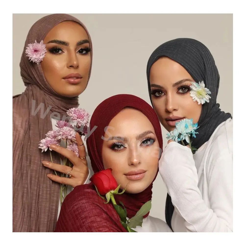 Bufanda de alta calidad para mujer, hijab musulmán, suave, para la cabeza, venta al por mayor, novedad