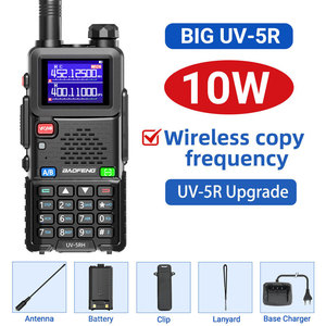 สำหรับวิทยุสื่อสารแบบพกพา UV-5RH กำลังส่ง 10 วัตต์ ระยะ 0-15 กิโลเมตร ระดับการกันน้ำ IPX-1 เครื่องรับส่งสัญญาณวิทยุ FM สำหรับนักวิทยุสมัครเล่น - Product Image 1