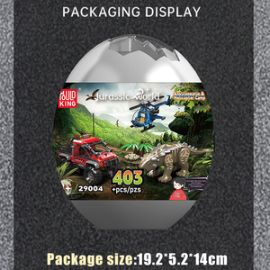 Mould King 29004 ชุดจูราสสิคเวิลด์ 403 ชิ้น เฮลิคอปเตอร์แคมป์ ไข่ไดโนเสาร์ ตัวต่อแบบเทคนิค ของเล่นเสริมพัฒนาการ ของขวัญเทศกาล - Product Image 6