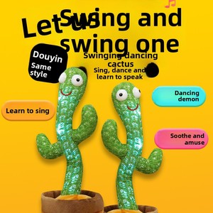 Nouveau style <span class=keywords><strong>de</strong></span> jouet cactus parlant en peluche, cactus dansant, oscillant et chantant, jouet électronique à mouvement, cadeau - Product Image 3