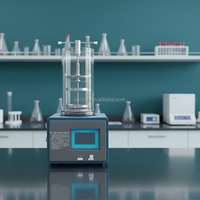 Mini lyophilisateur expérimental multi-collecteurs pour laboratoire, biotechnologie, sciences des matériaux, avec flacon Eggplant