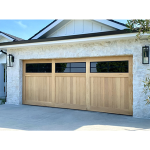 <span class=keywords><strong>Porte</strong></span> <span class=keywords><strong>de</strong></span> <span class=keywords><strong>garage</strong></span> en bois moderne avec fenêtre en verre Design <span class=keywords><strong>de</strong></span> chariot Portes basculantes sectionnelles en bois électriques pour villas - Product Image 4