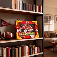 Cadre photo de construction en blocs, compatible football américain, cadeau créatif, idéal pour les fans de football, coupe de football