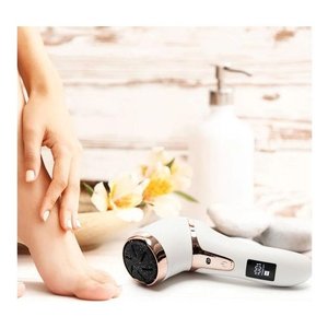 Lima Eléctrica para Pies Go Smooth, Color Blanco y Oro Rosa, Recargable por USB, con Pantalla, Pedi5 - Product Image 4