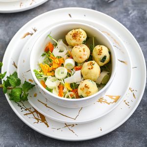 Luxury Modern Gold <strong>Marble</strong> Designer 16 Piece Germany Western Porcelain Ceramic Fine China <strong>Dinnerware</strong> <strong>Set</strong> for 4 Person - Product Image 4